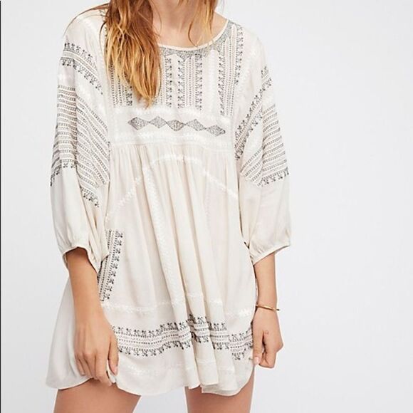 Free People Wild One Embroidered Top Sz S - Picture 2 of 12